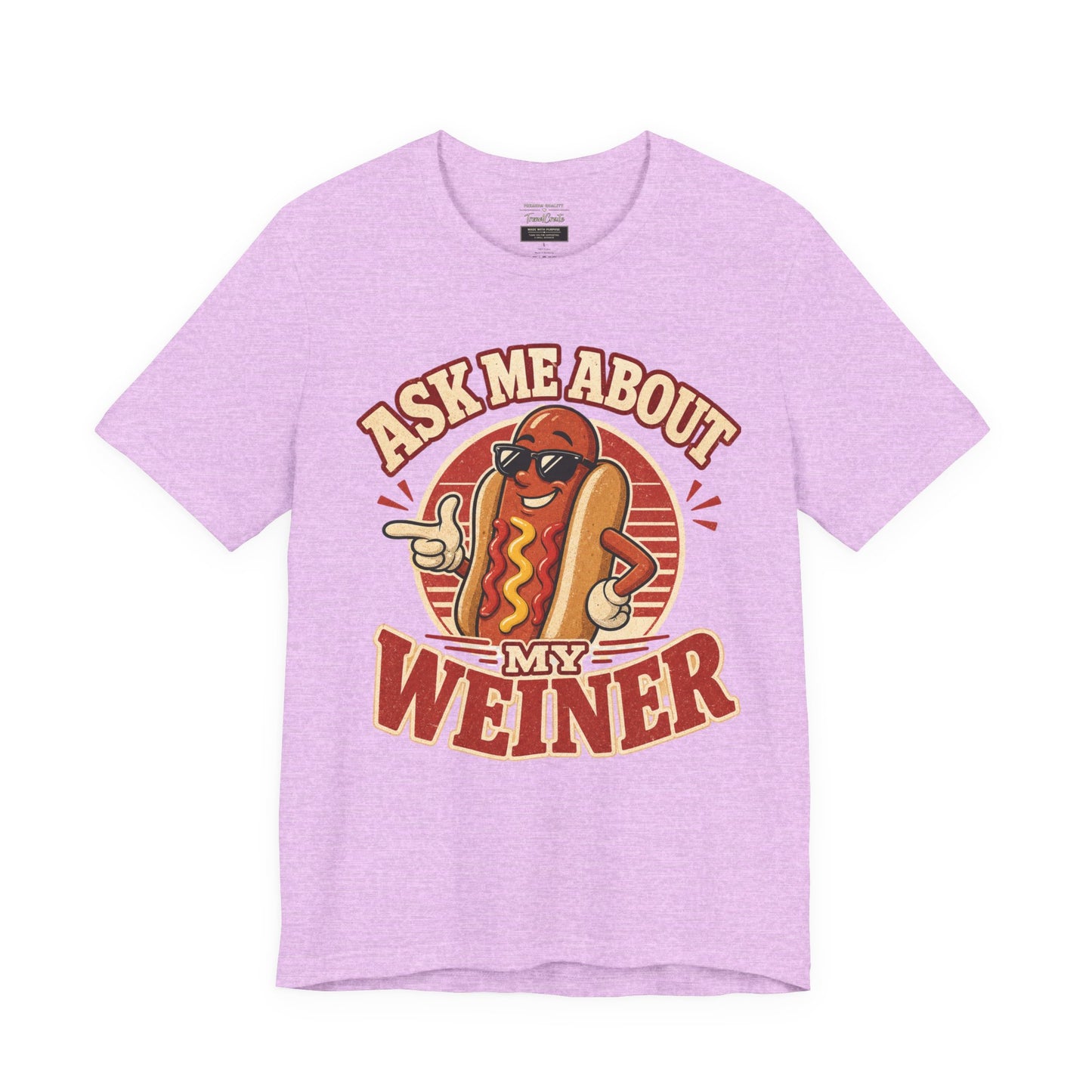 Ask Me About My Weiner Hot Dog T‑Shirt — Funny Retro BBQ Tee