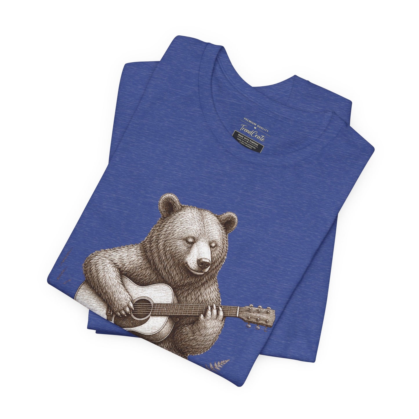 Bear Playing Guitar T-Shirt — Cute Acoustic Campfire Graphic Tee