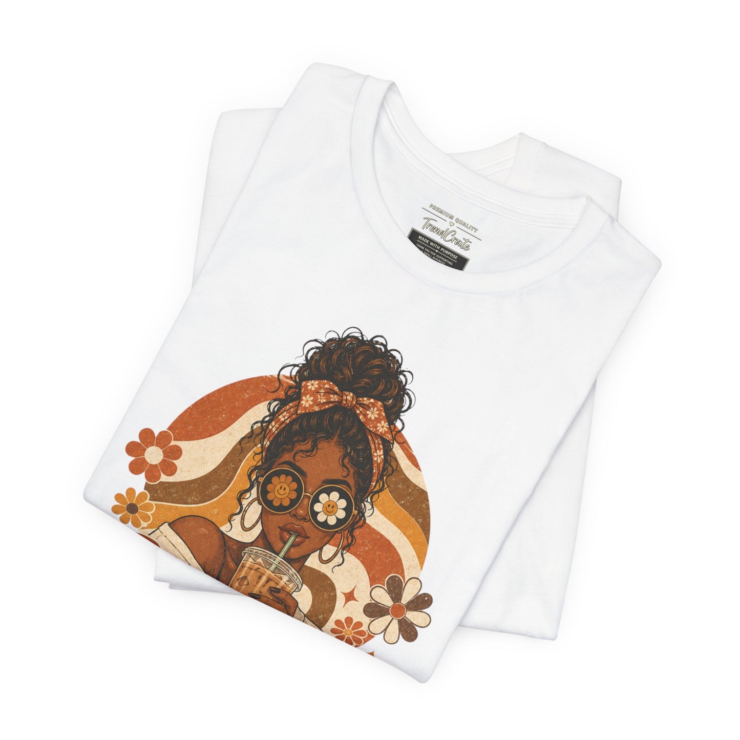Anxious Pretty Caffeinated Tee — Retro Floral Coffee Shirt