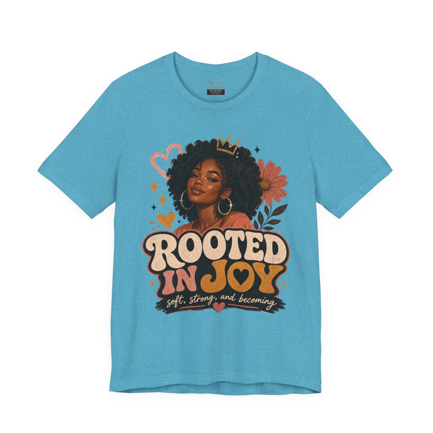 Rooted in Joy Tee — Afrocentric Inspirational Graphic T-Shirt