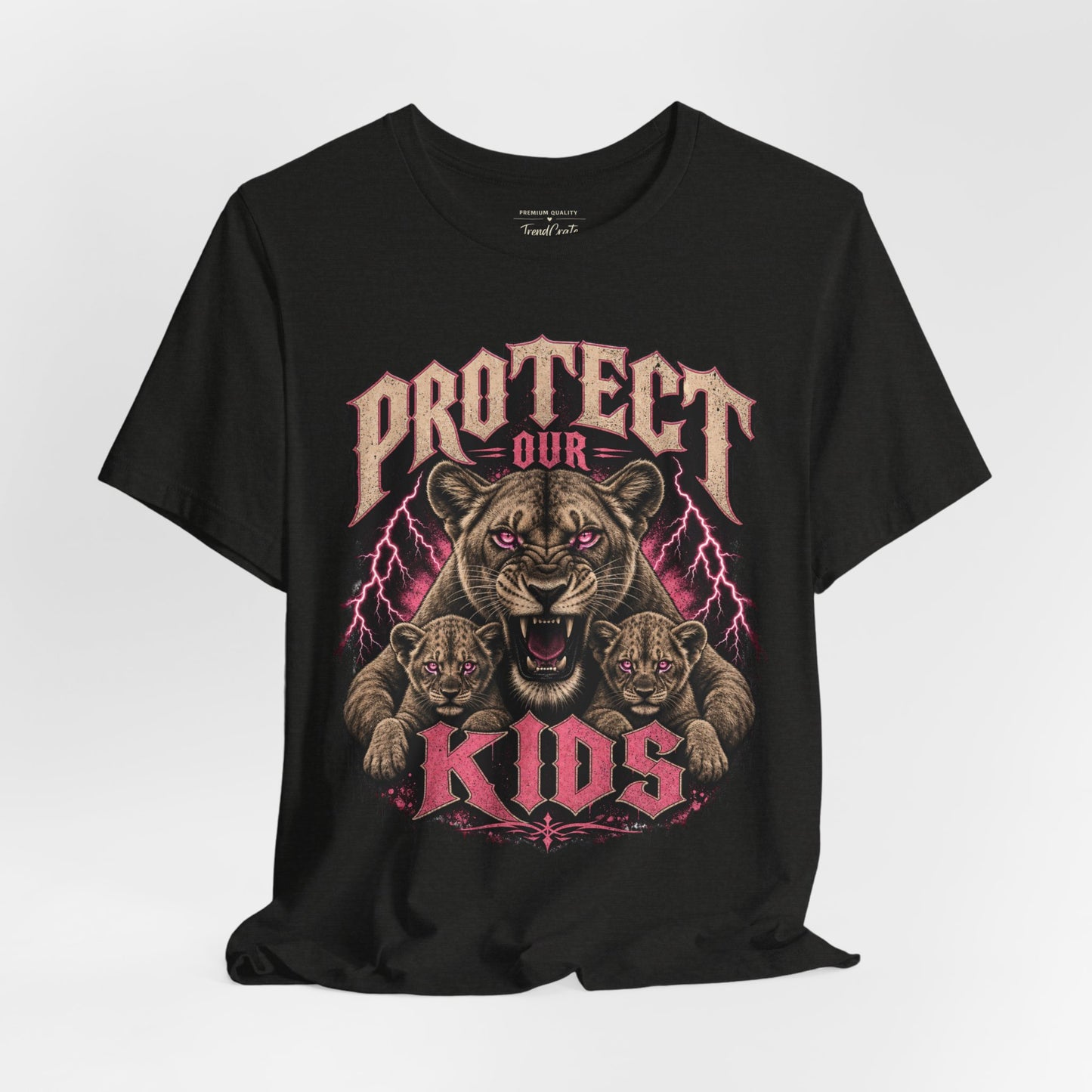 Protect Our Kids Tee — Fierce Mama/Papa Lion Graphic T-Shirt