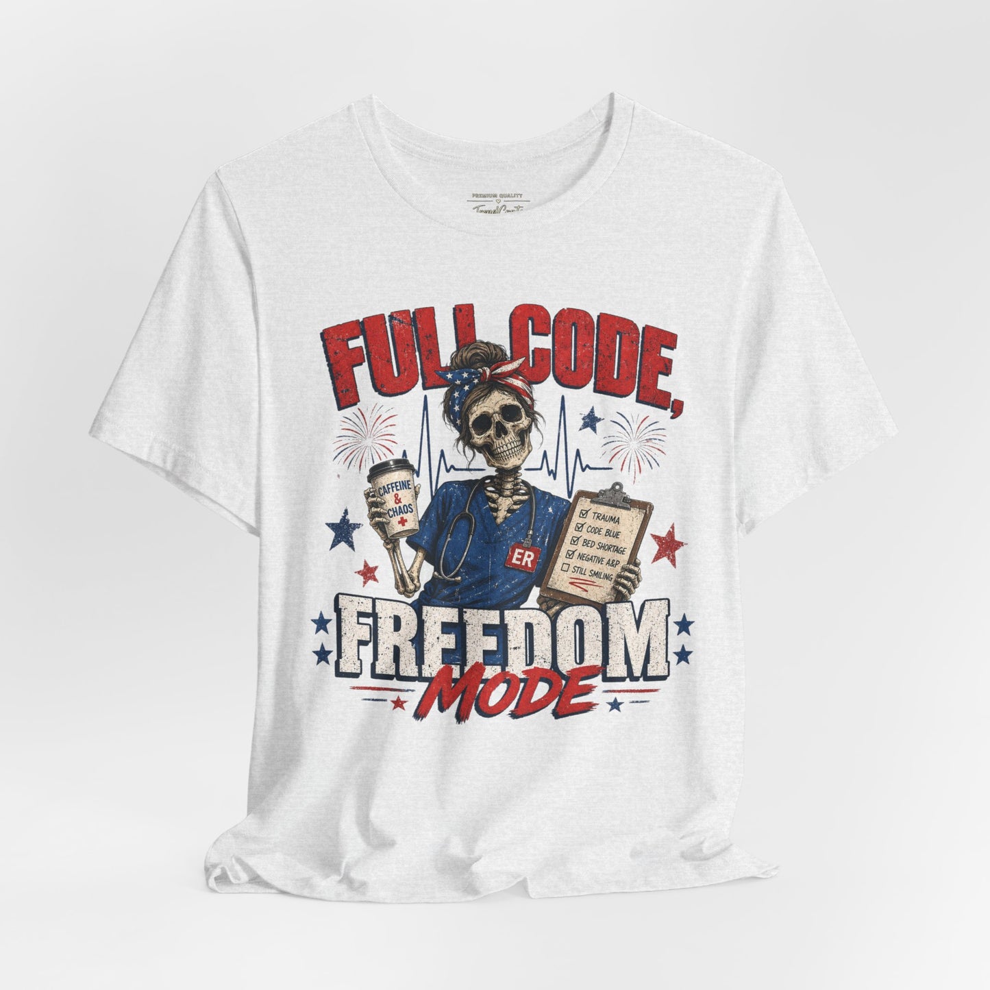 Freedom Mode Skull Nurse Tee