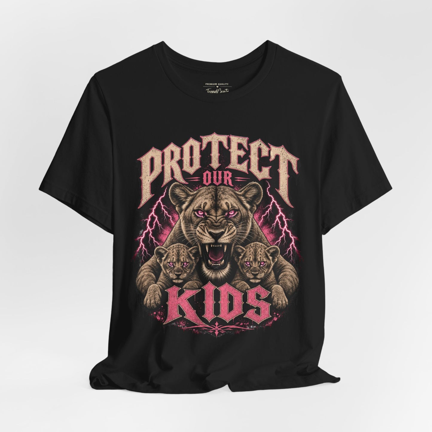 Protect Our Kids Tee — Fierce Mama/Papa Lion Graphic T-Shirt