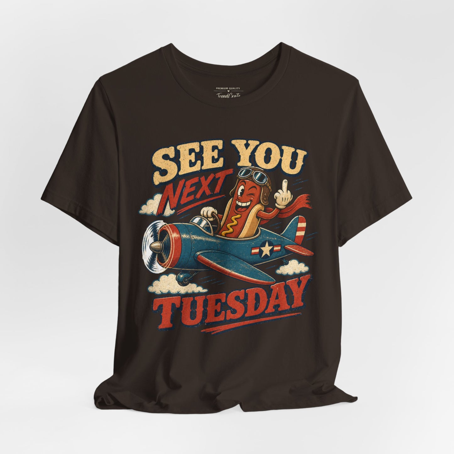 See You Next Tuesday Tee — Vintage Plane Cartoon Graphic T-Shirt