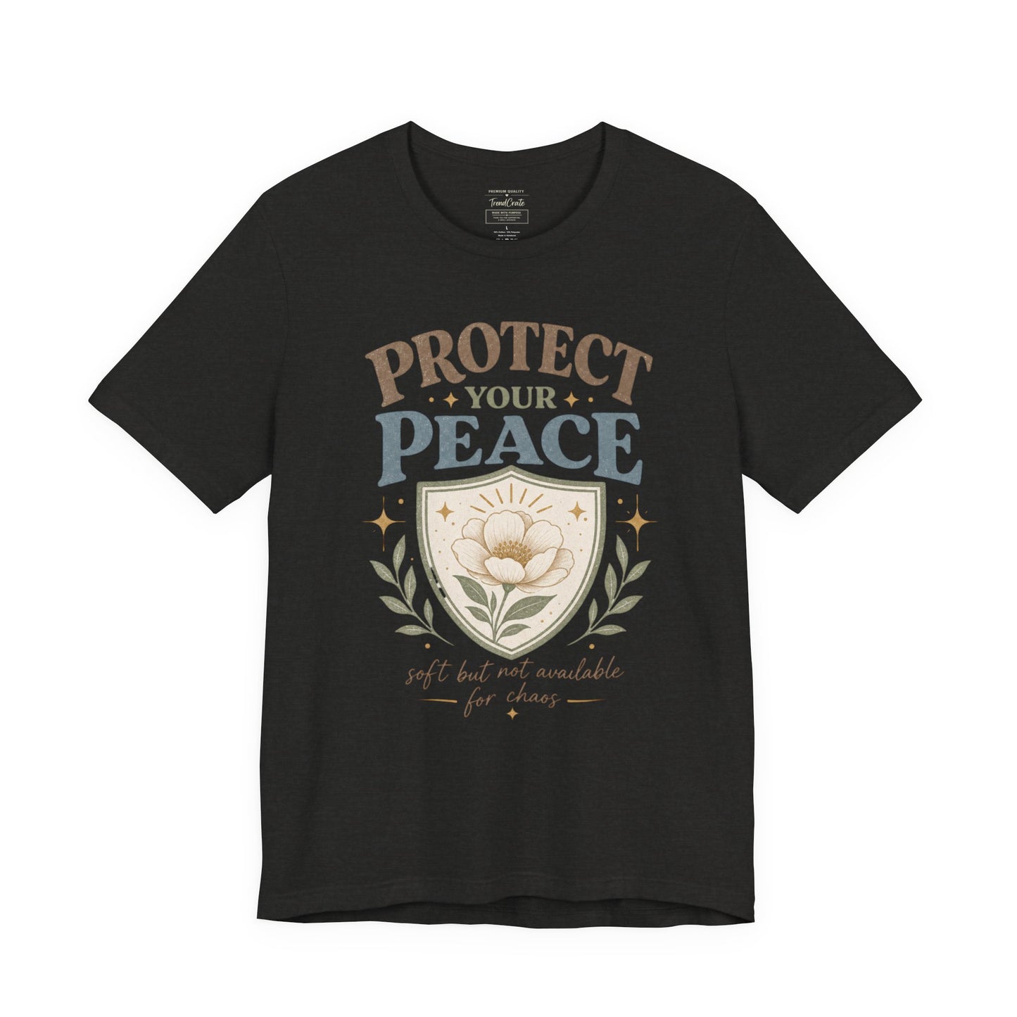 Protect Your Peace T-Shirt — Floral Shield Graphic Tee