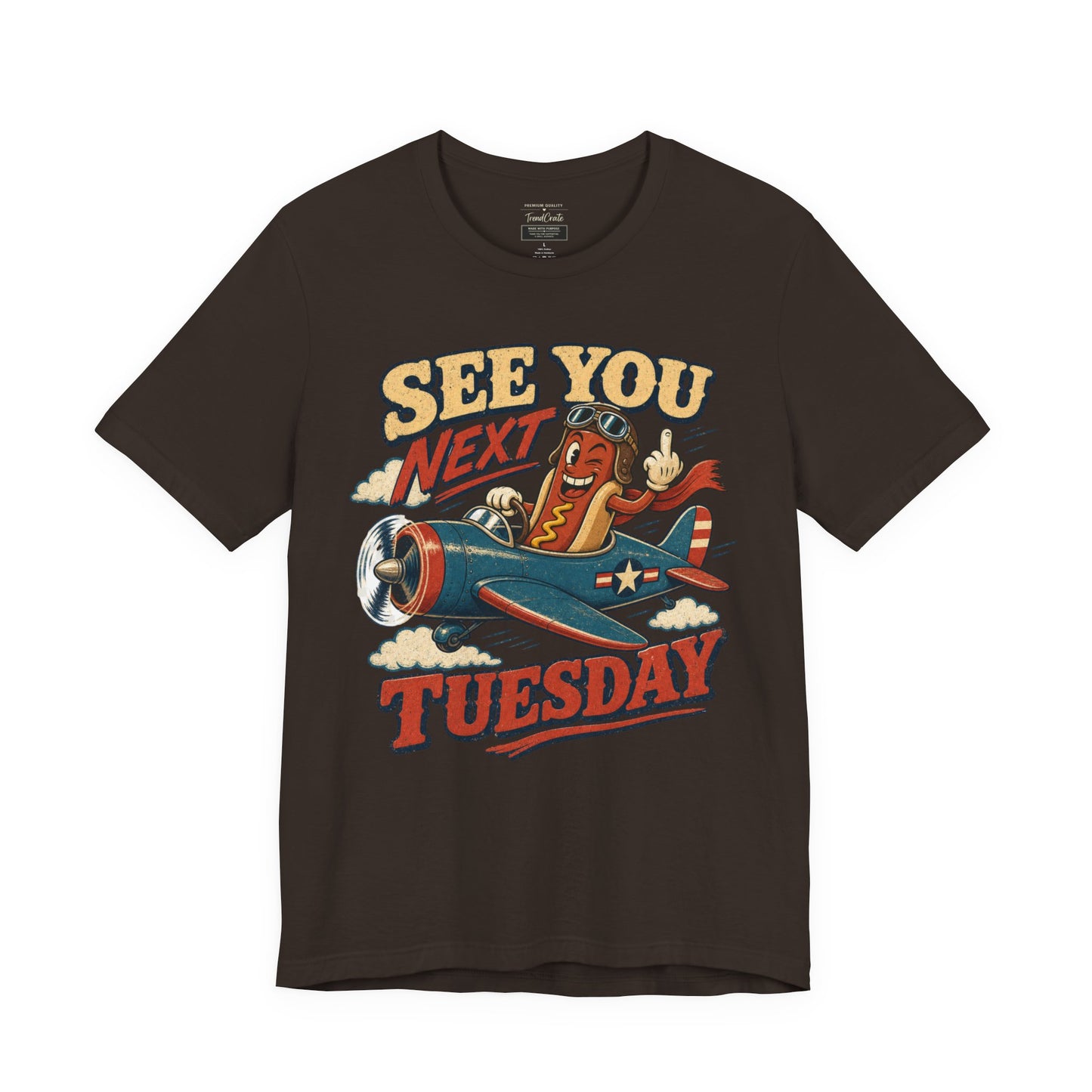 See You Next Tuesday Tee — Vintage Plane Cartoon Graphic T-Shirt