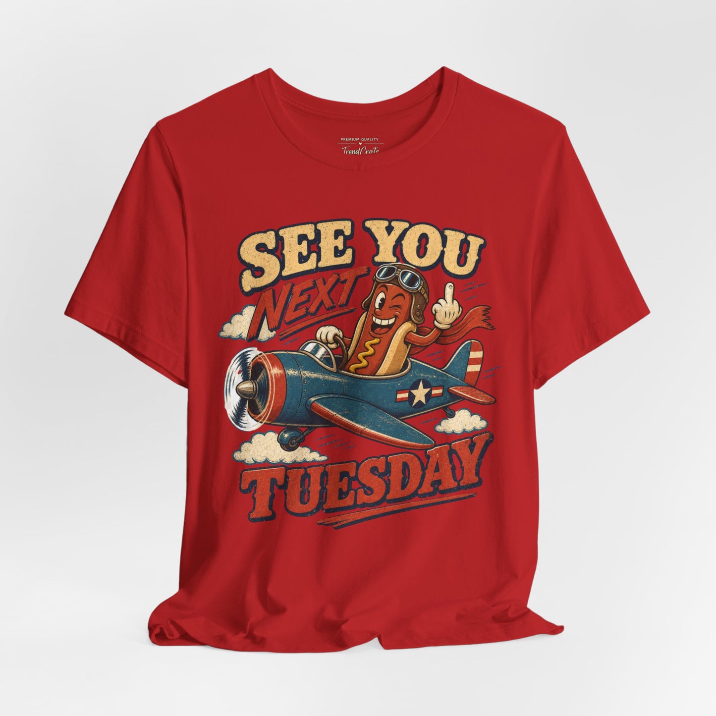 See You Next Tuesday Tee — Vintage Plane Cartoon Graphic T-Shirt