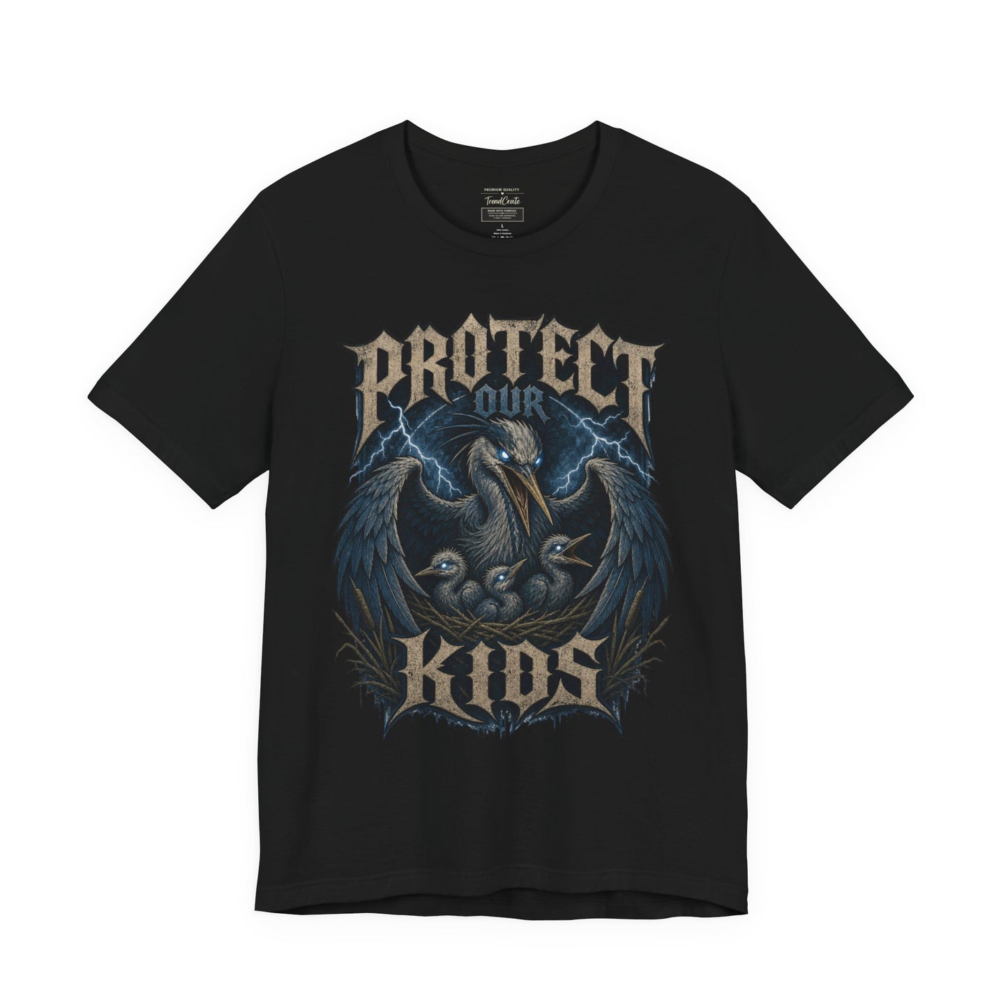 Protect Our Kids T-Shirt — Gothic Raven Family Safety Tee