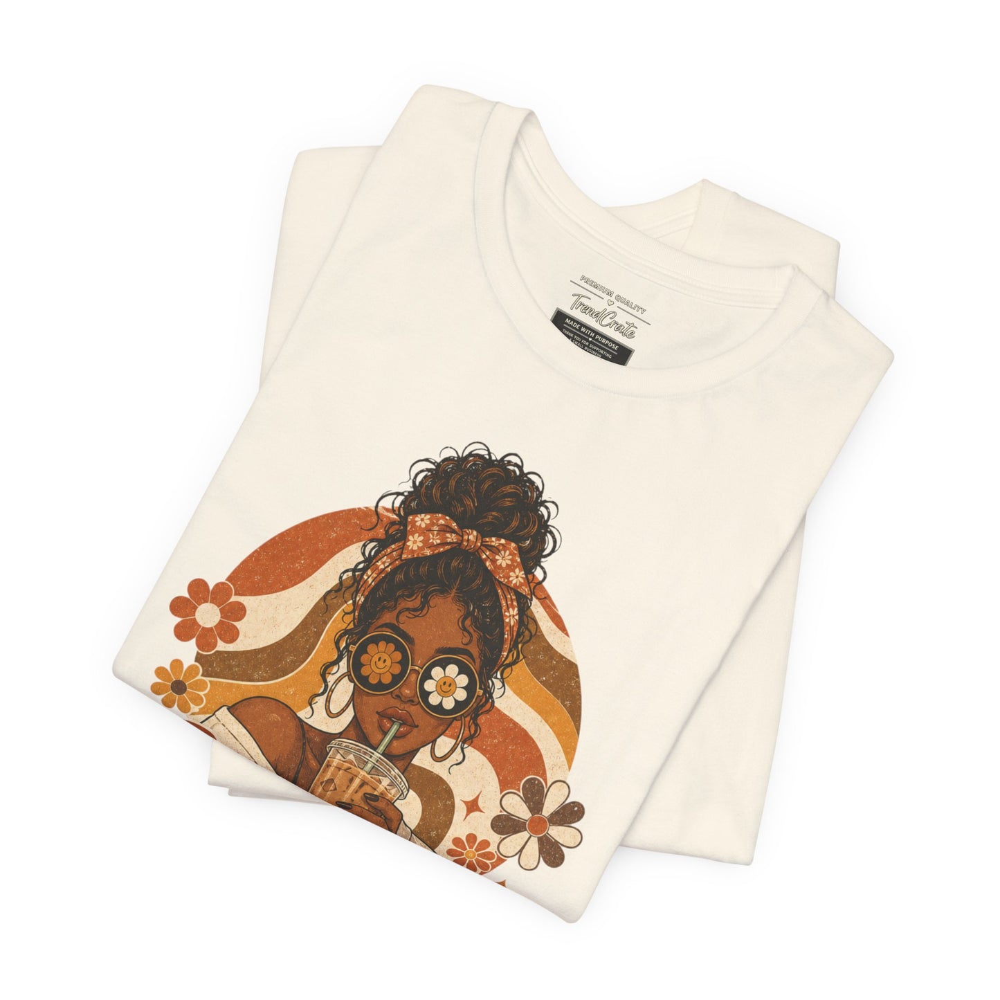 Anxious Pretty Caffeinated Tee — Retro Floral Coffee Shirt
