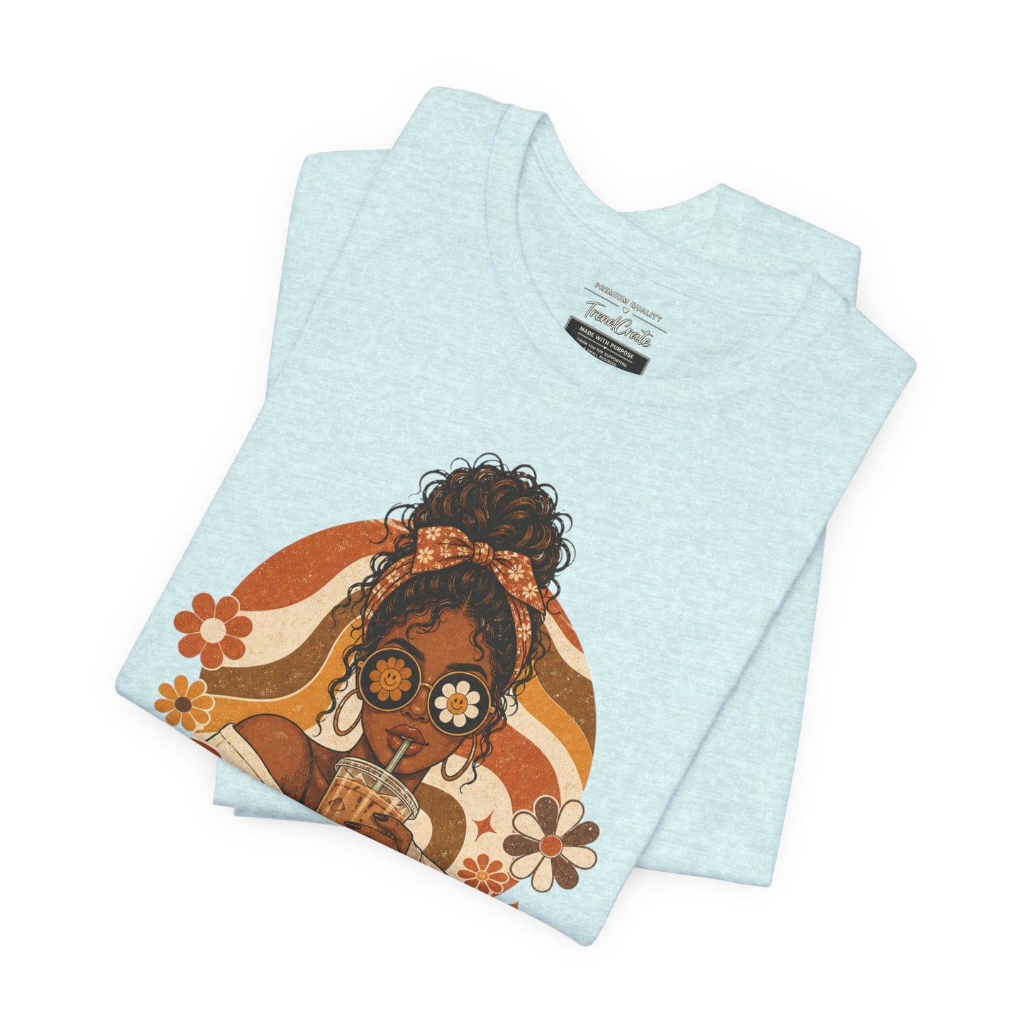 Anxious Pretty Caffeinated Tee — Retro Floral Coffee Shirt