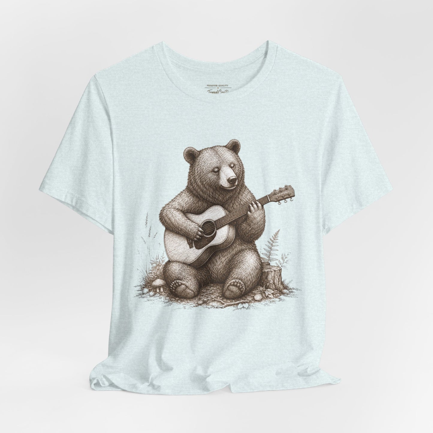 Bear Playing Guitar T-Shirt — Cute Acoustic Campfire Graphic Tee