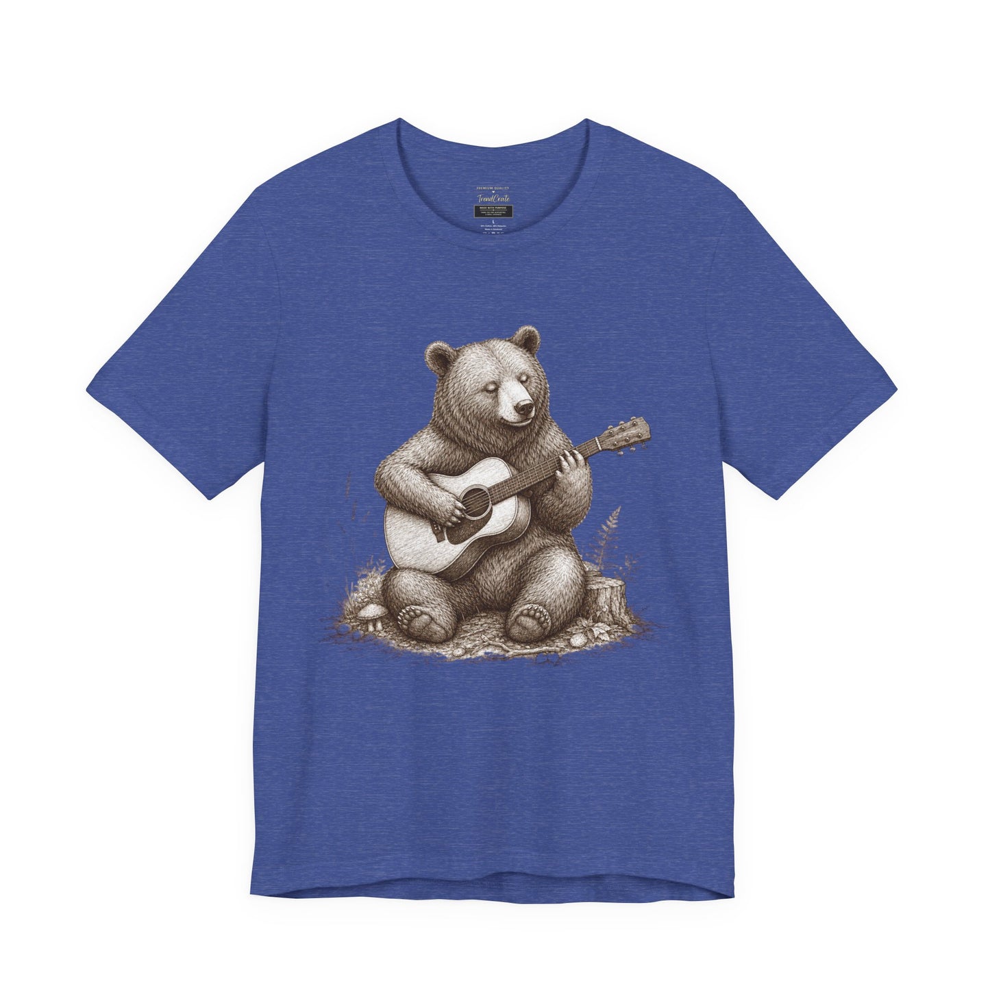 Bear Playing Guitar T-Shirt — Cute Acoustic Campfire Graphic Tee