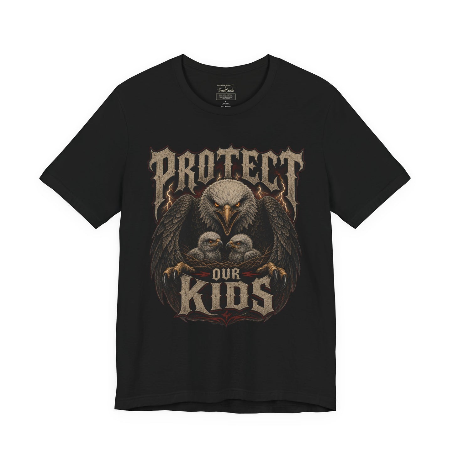 Protect Our Kids Eagle T-Shirt – Patriotic Parent & Family Safety Tee