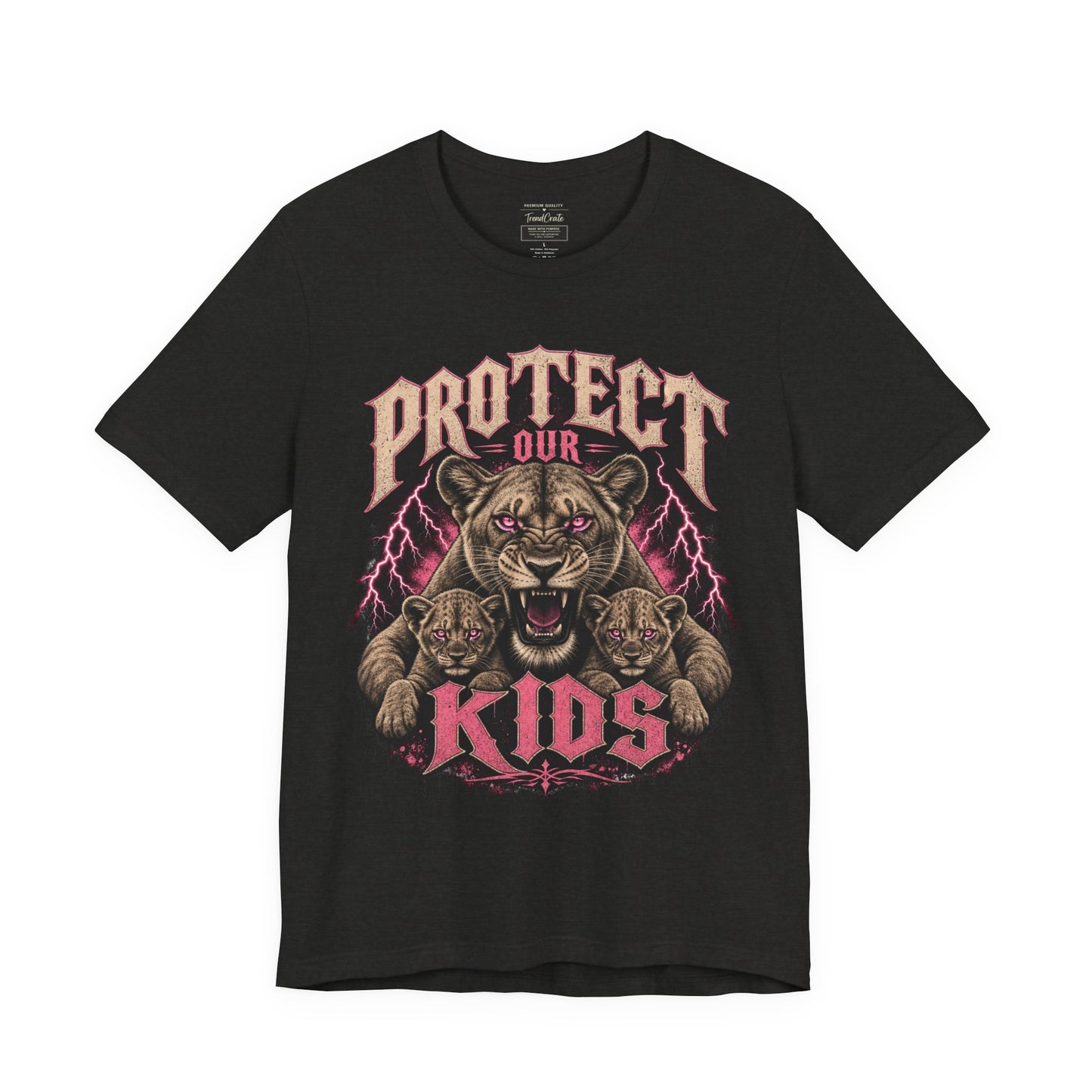 Protect Our Kids Tee — Fierce Mama/Papa Lion Graphic T-Shirt