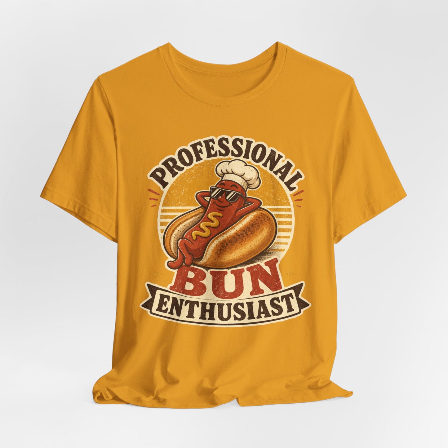 Professional Bun Enthusiast T-Shirt — Funny Hot Dog Graphic Tee