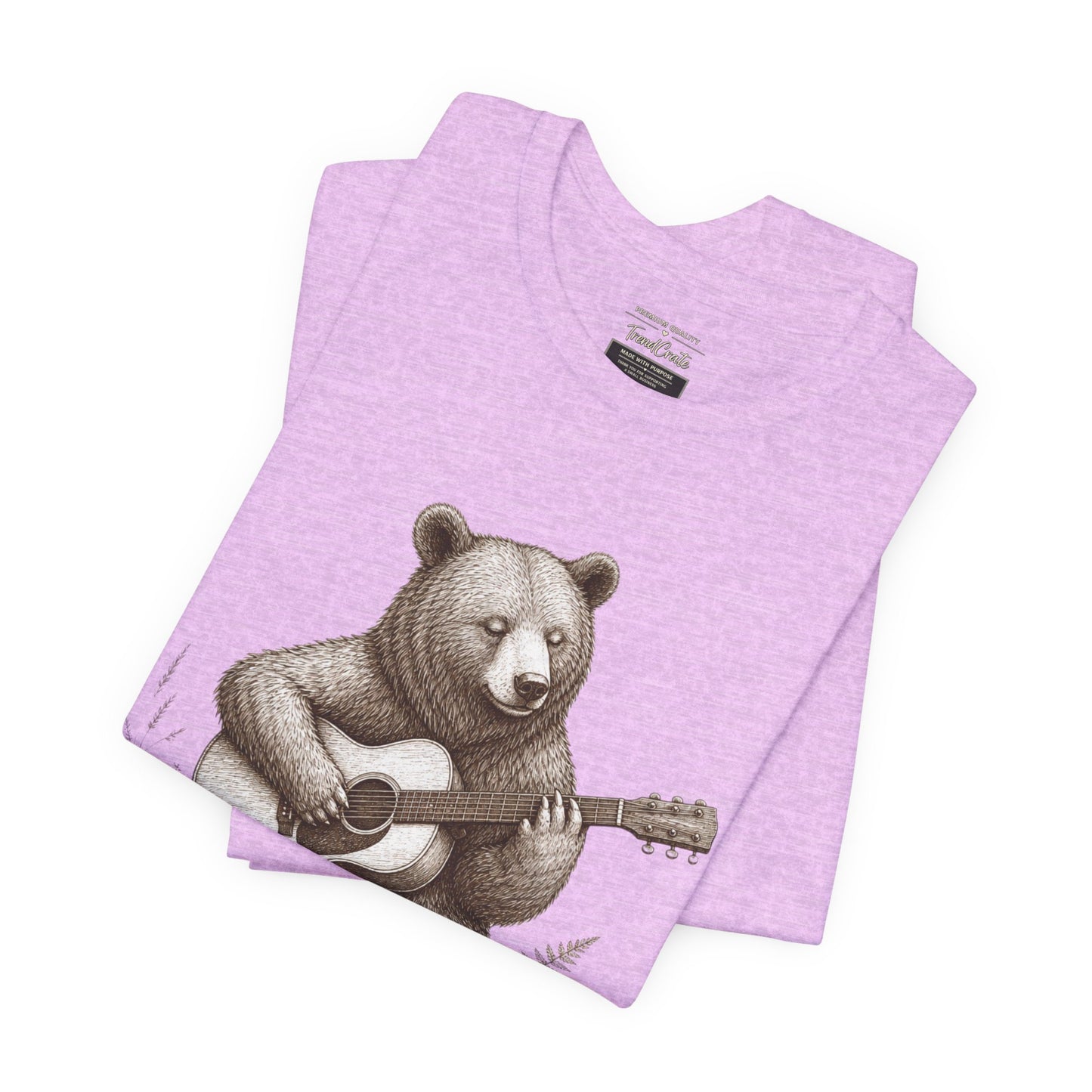 Bear Playing Guitar T-Shirt — Cute Acoustic Campfire Graphic Tee