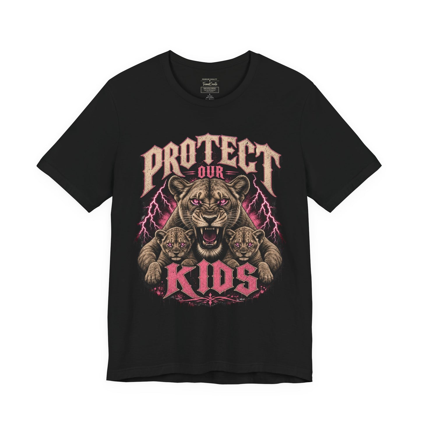Protect Our Kids Tee — Fierce Mama/Papa Lion Graphic T-Shirt