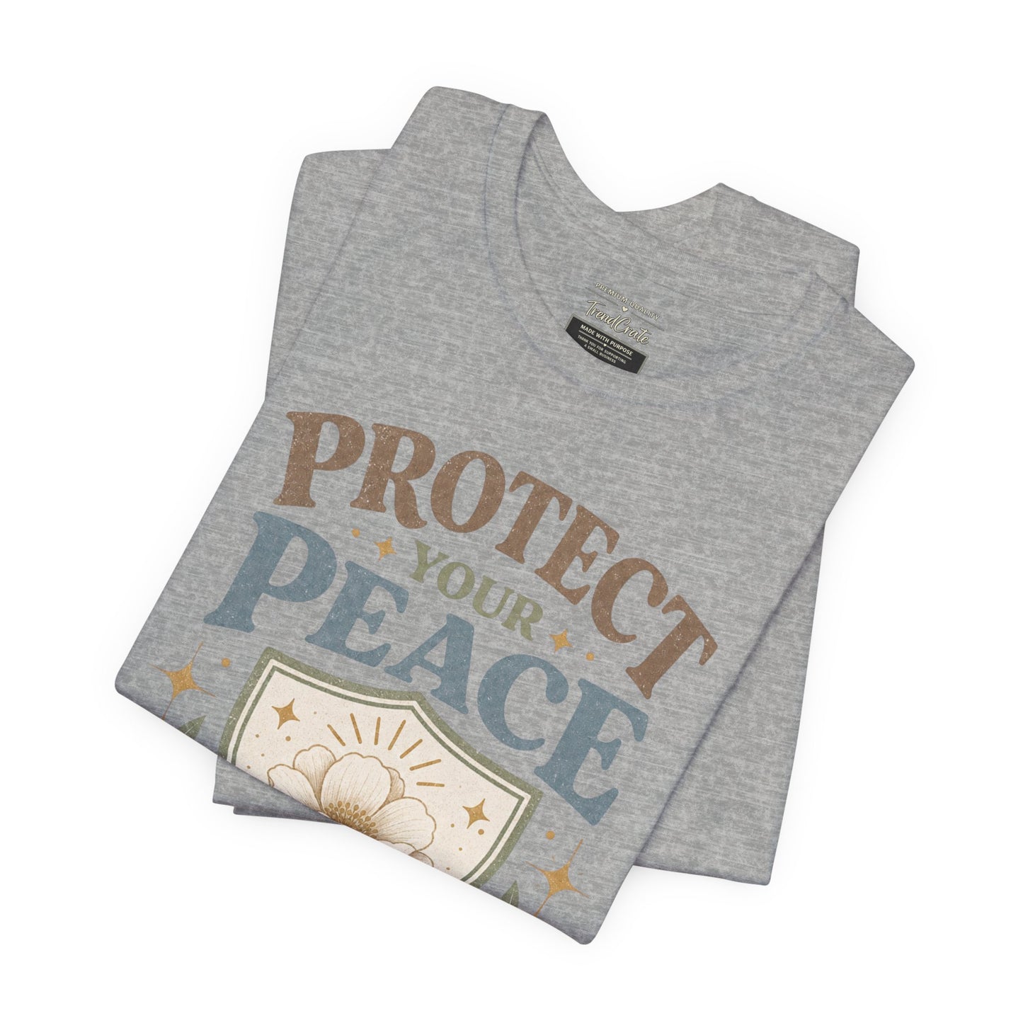 Protect Your Peace T-Shirt — Floral Shield Graphic Tee