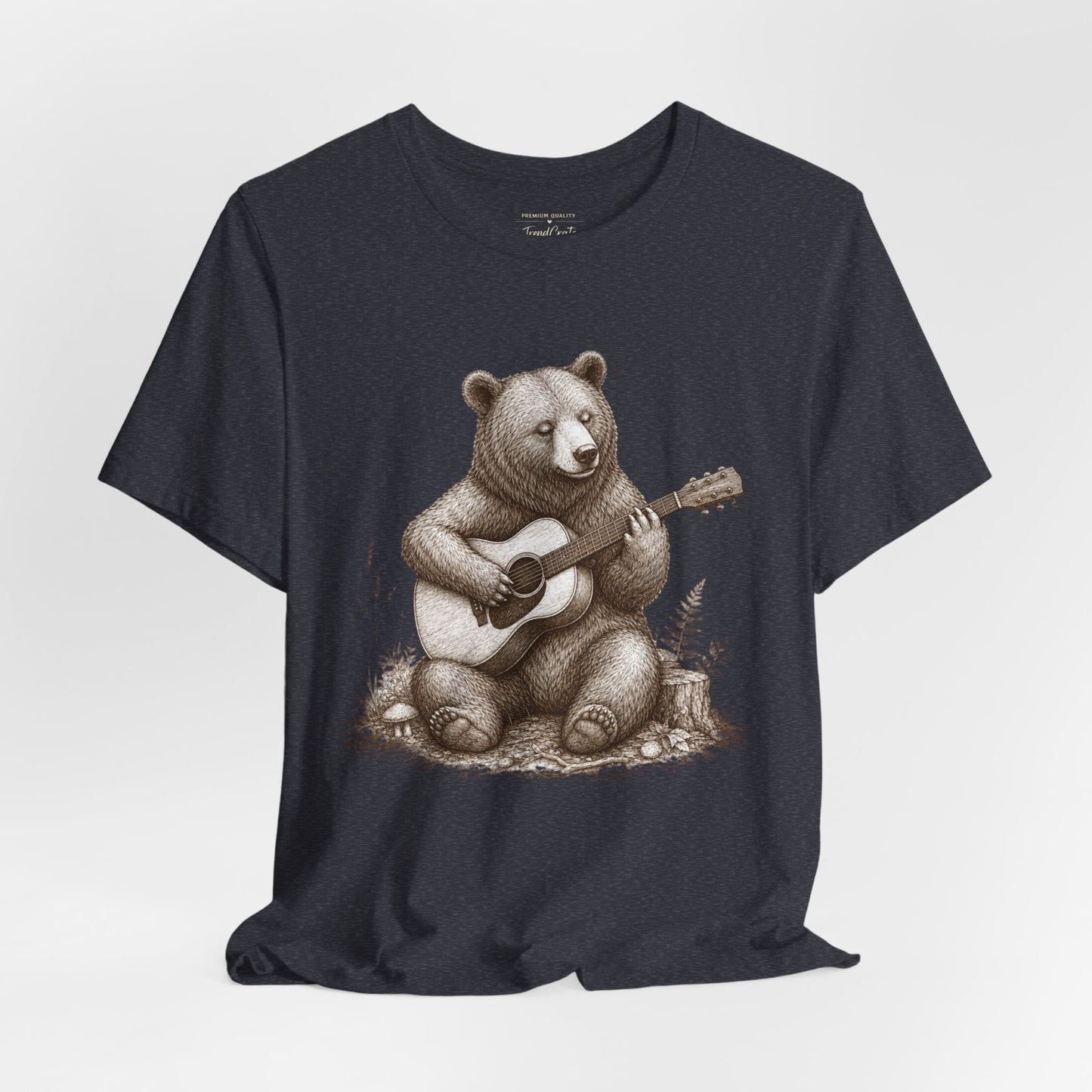 Bear Playing Guitar T-Shirt — Cute Acoustic Campfire Graphic Tee
