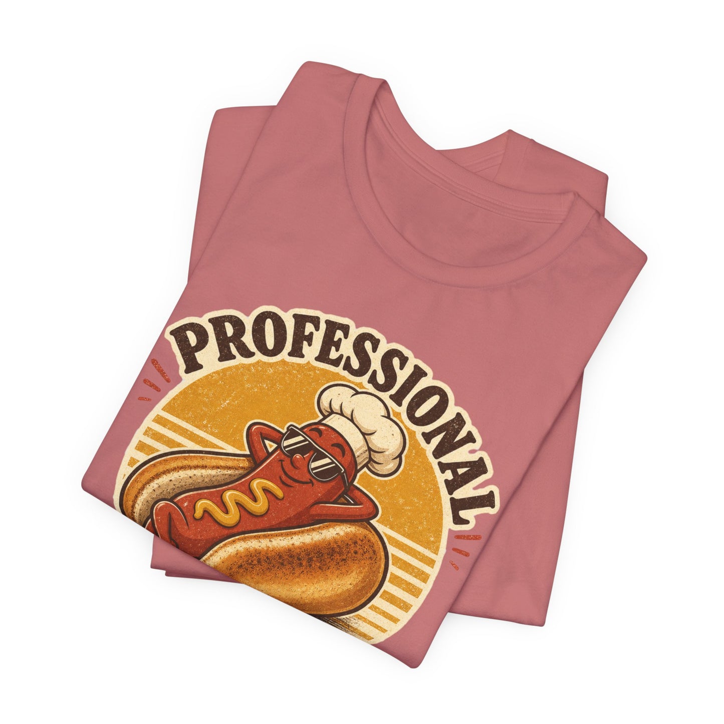 Professional Bun Enthusiast T-Shirt — Funny Hot Dog Graphic Tee