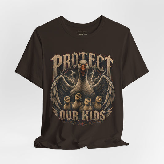 Protect Our Kids T-Shirt — Vintage Mama Bird & Chicks Family Protection Tee