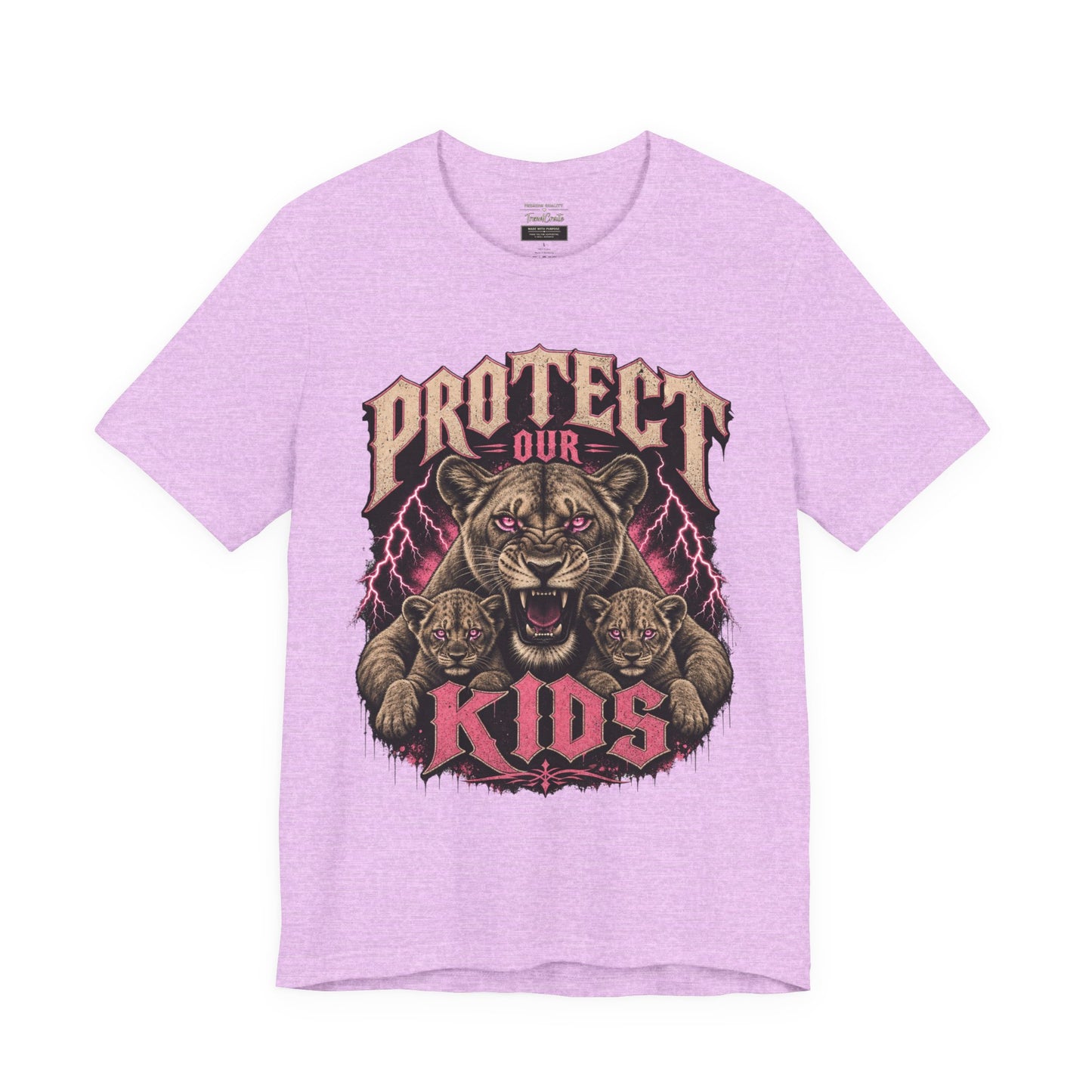 Protect Our Kids Tee — Fierce Mama/Papa Lion Graphic T-Shirt