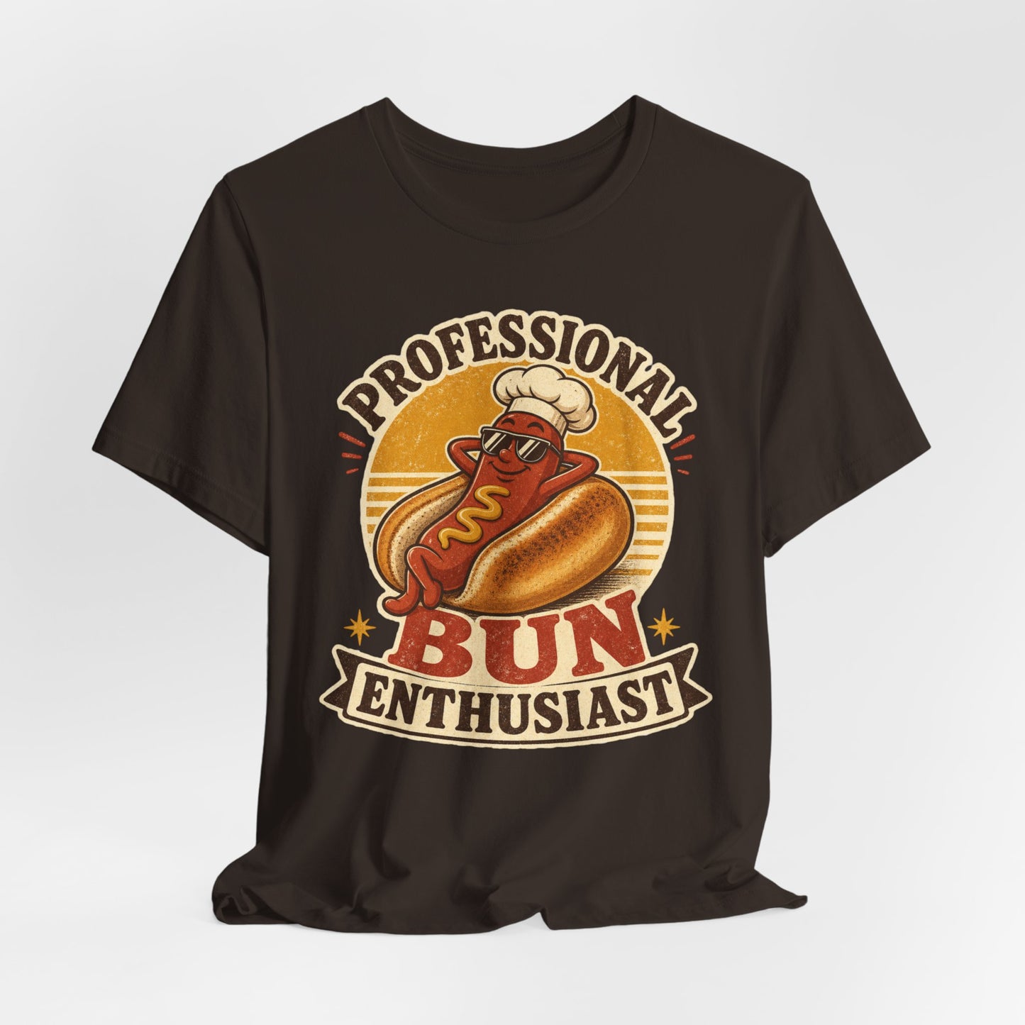 Professional Bun Enthusiast T-Shirt — Funny Hot Dog Graphic Tee