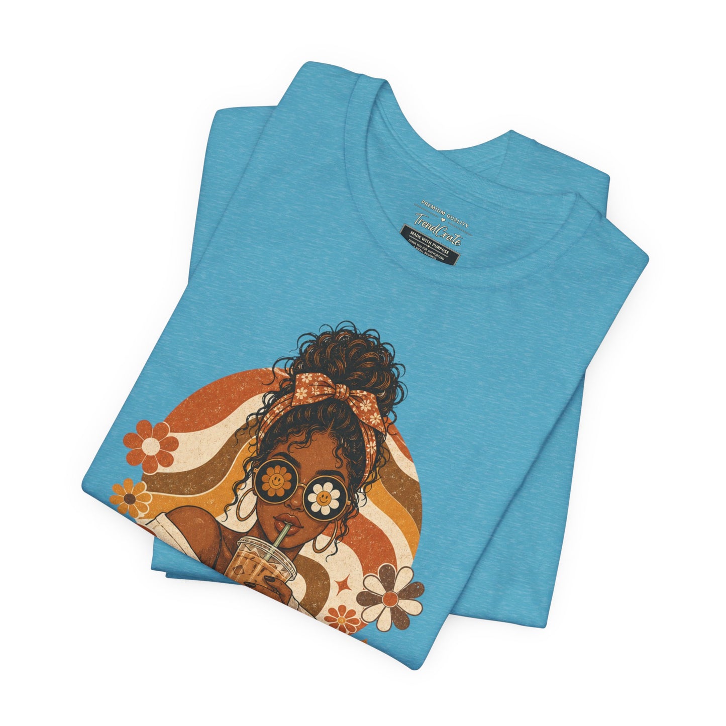 Anxious Pretty Caffeinated Tee — Retro Floral Coffee Shirt