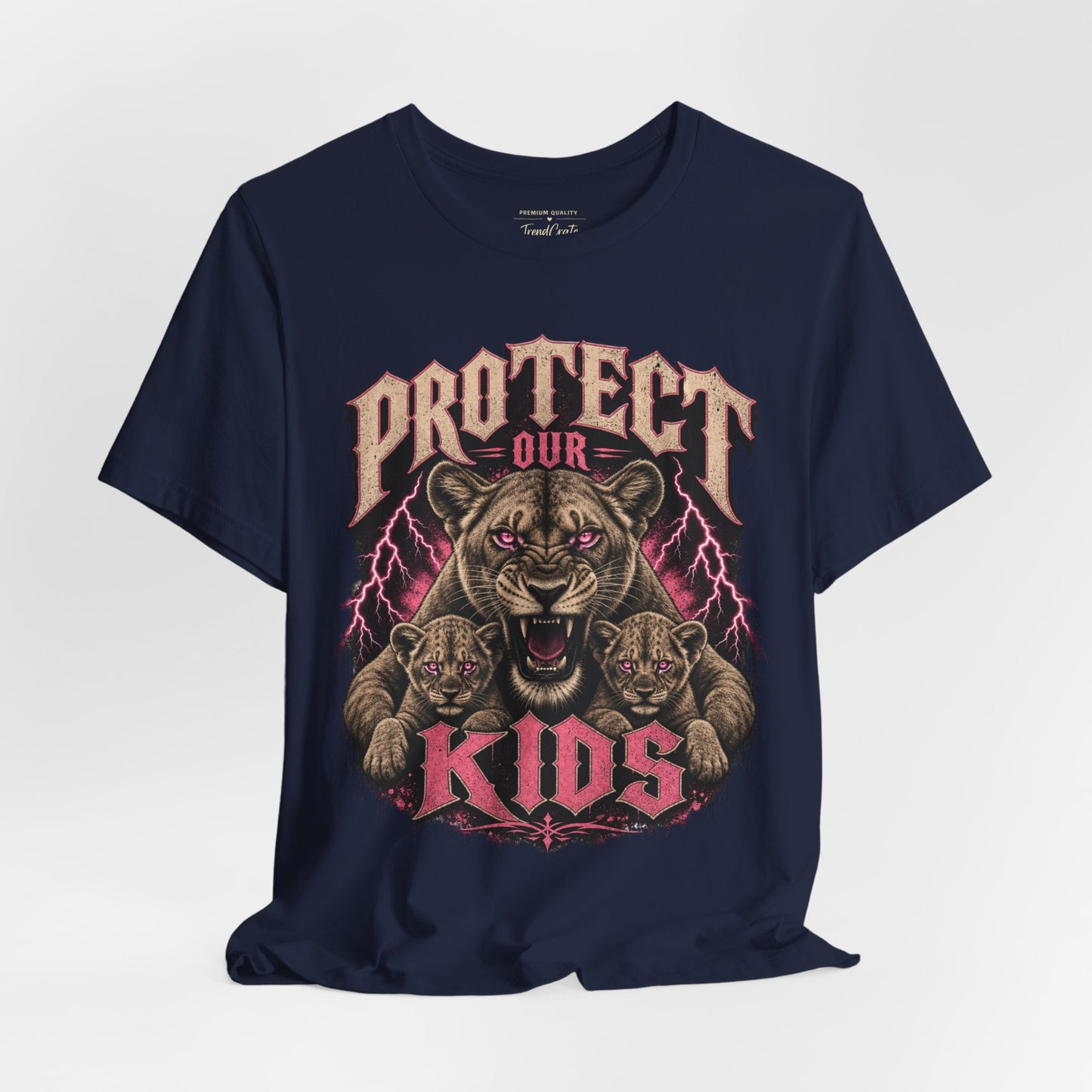Protect Our Kids Tee — Fierce Mama/Papa Lion Graphic T-Shirt