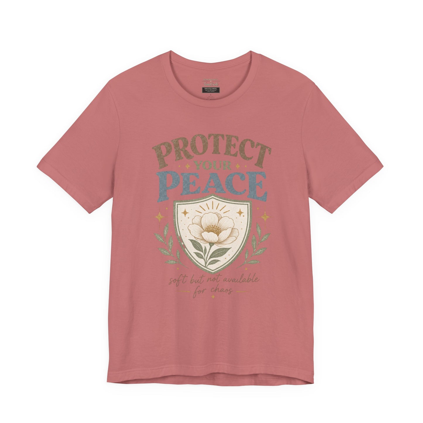 Protect Your Peace T-Shirt — Floral Shield Graphic Tee