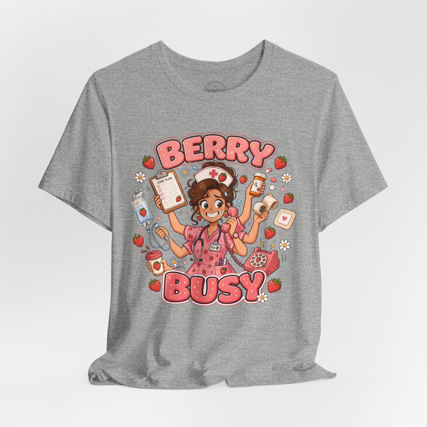 Berry Busy Nurse Shirt | Cute Strawberry Nurse Graphic Tee