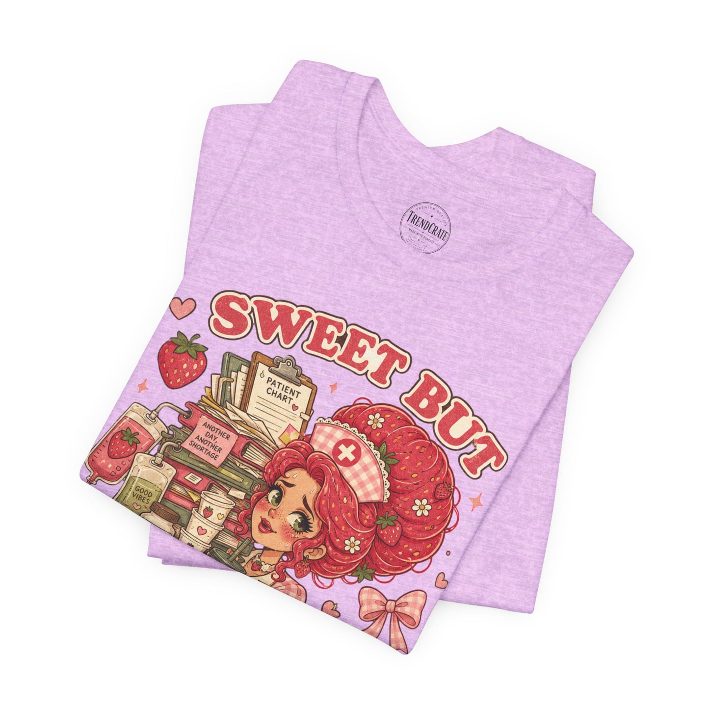 Sweet But Short Staffed | Strawberry Short Staffed™ Cute RN Graphic Tee