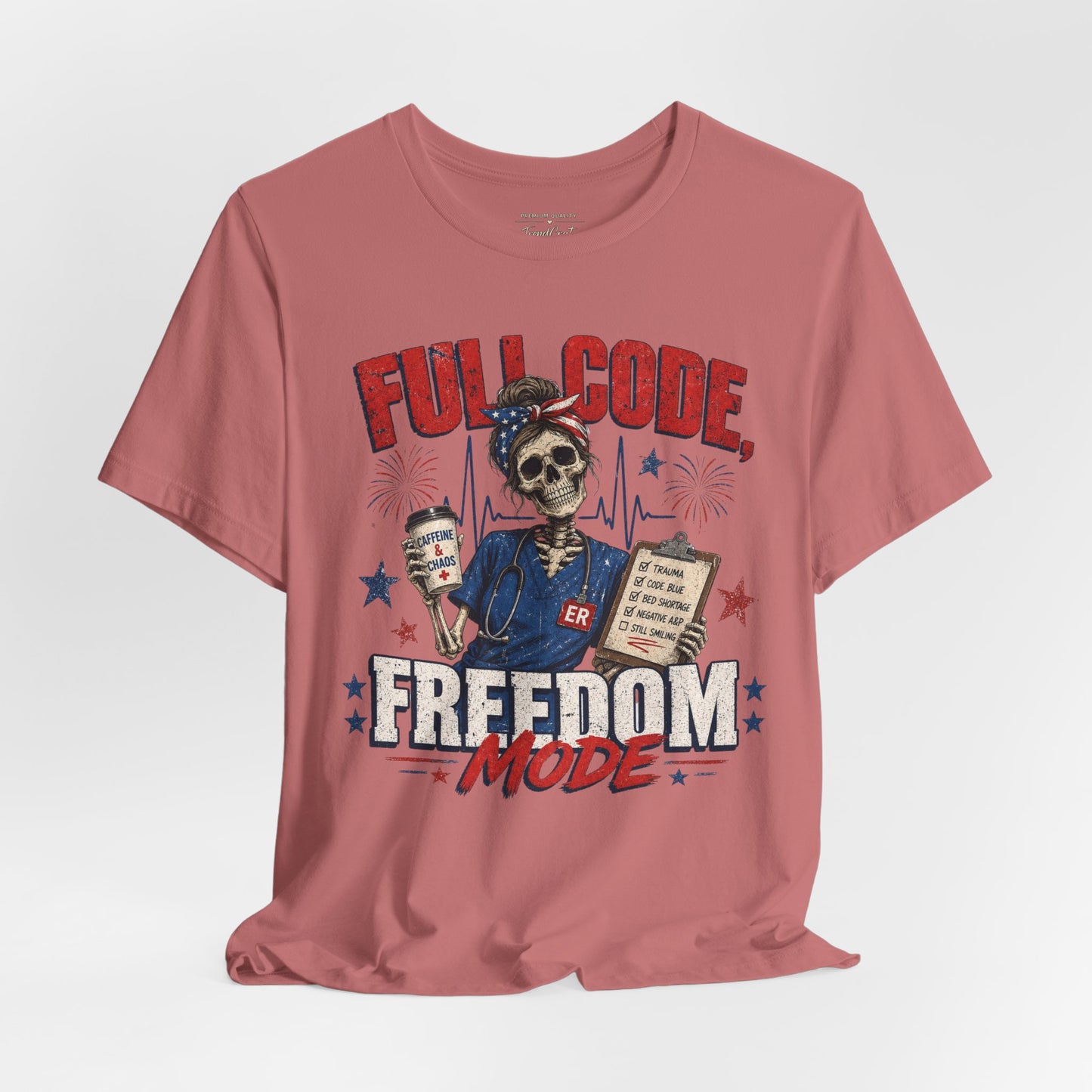 Freedom Mode Skull Nurse Tee