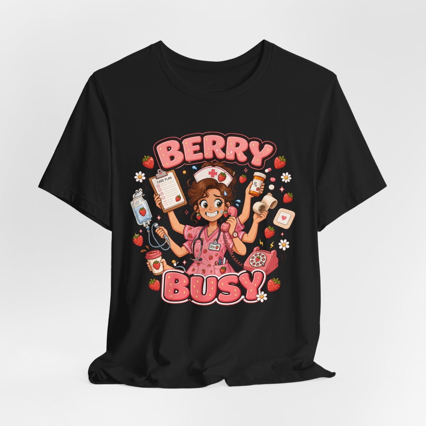 Berry Busy Nurse Shirt | Cute Strawberry Nurse Graphic Tee