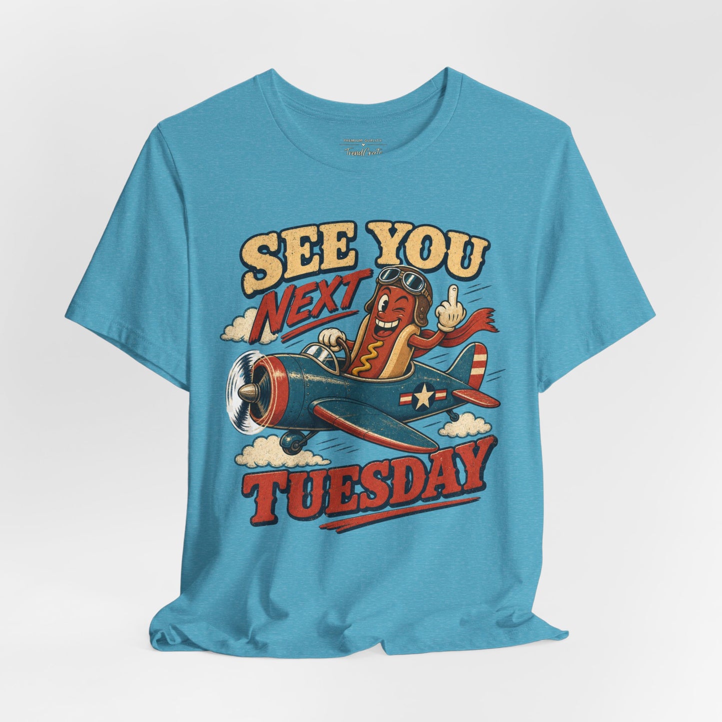 See You Next Tuesday Tee — Vintage Plane Cartoon Graphic T-Shirt