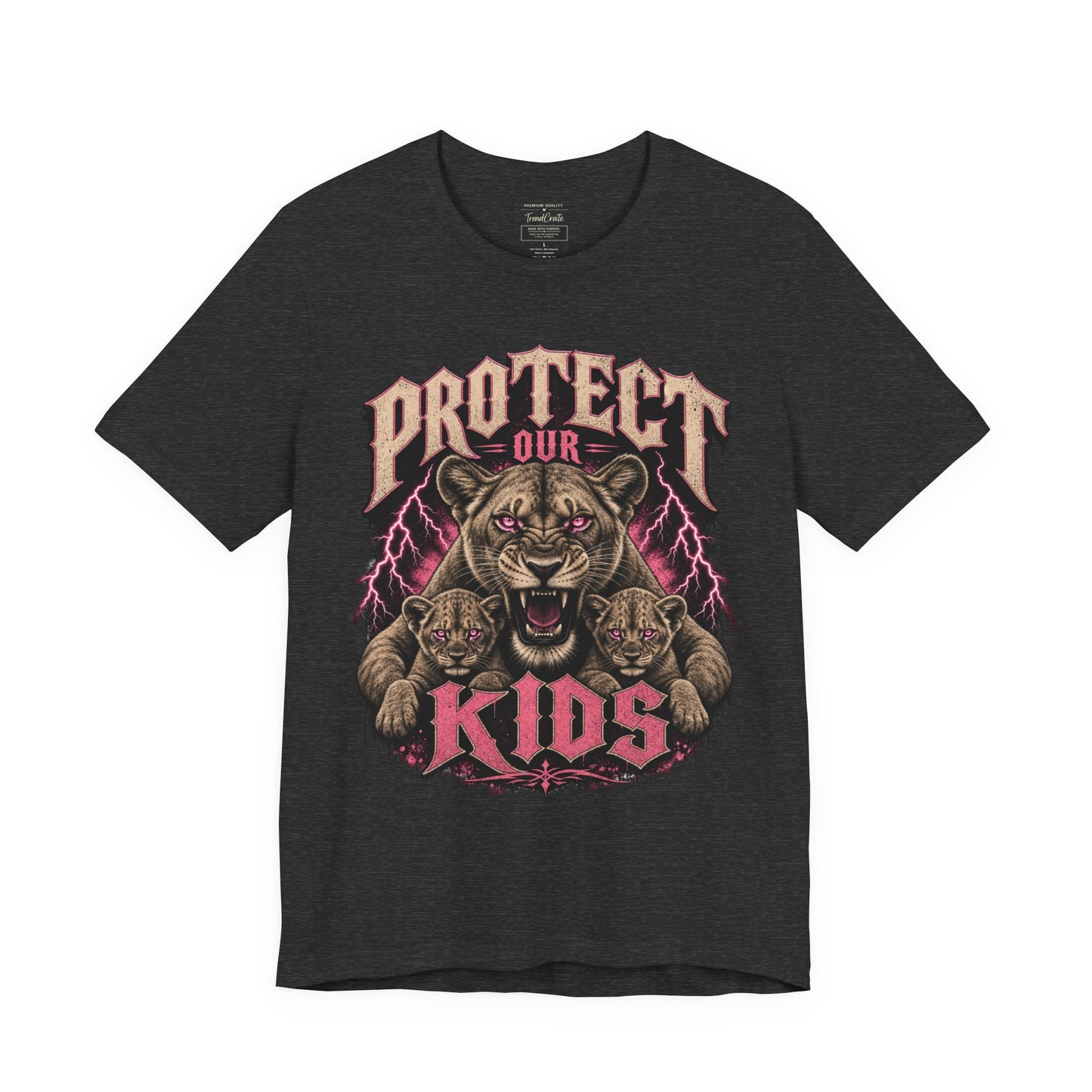Protect Our Kids Tee — Fierce Mama/Papa Lion Graphic T-Shirt