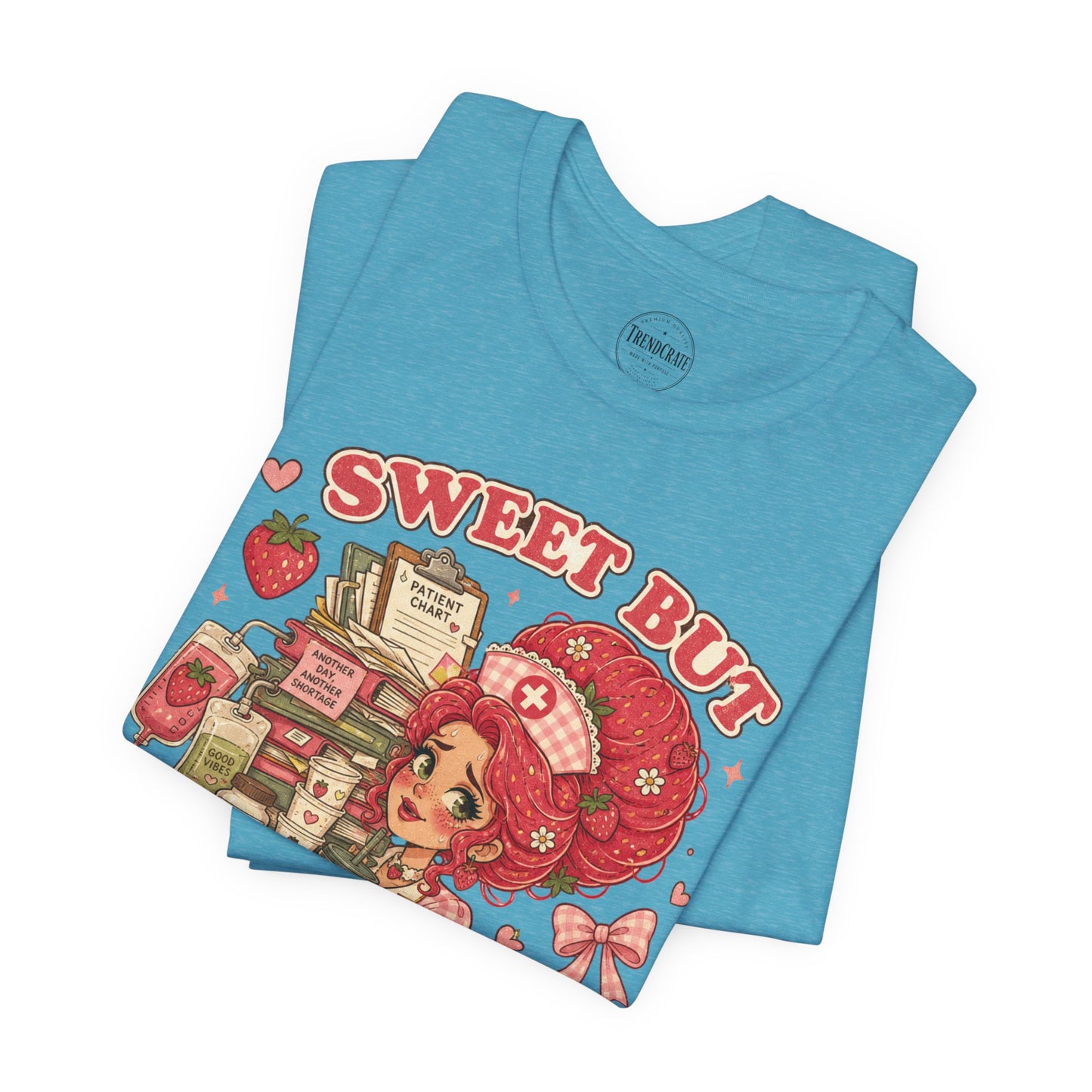 Sweet But Short Staffed | Strawberry Short Staffed™ Cute RN Graphic Tee