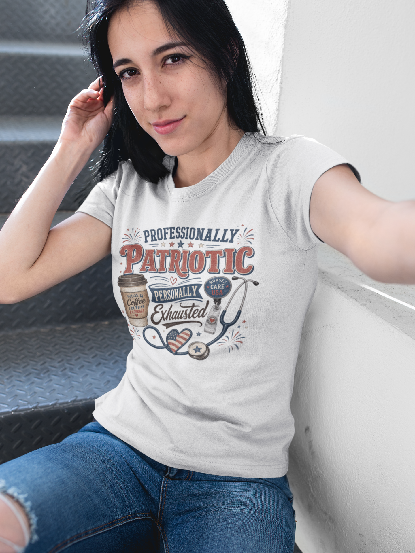Professionally Patriotic, Personally Exhausted Tee