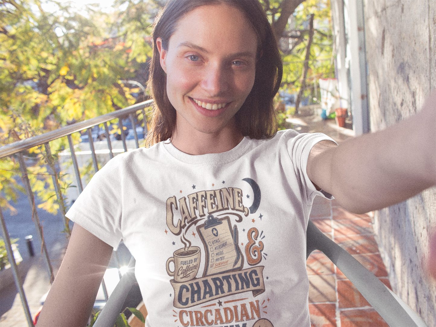 Caffeine & Charting Circadian Rhythm Damage Tee